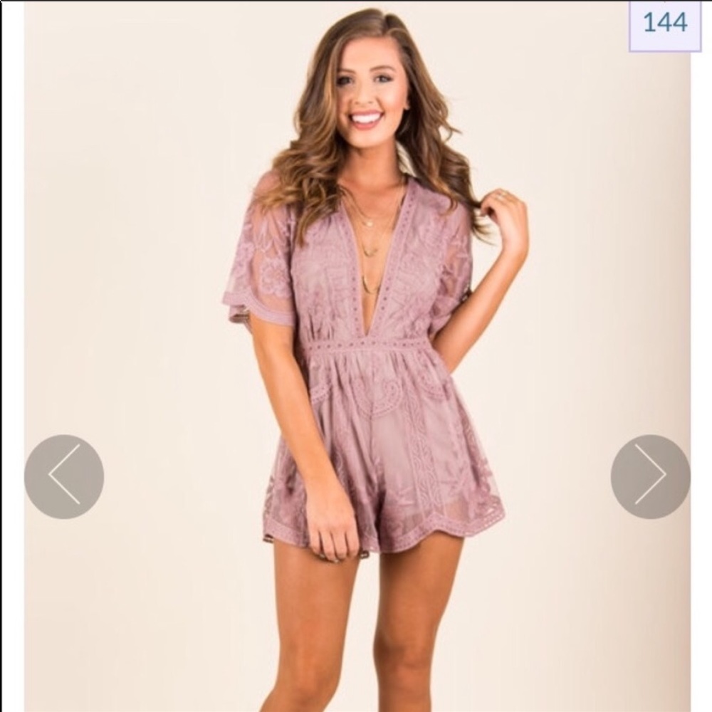 New Honeypunch As You Wish Lace Romper!